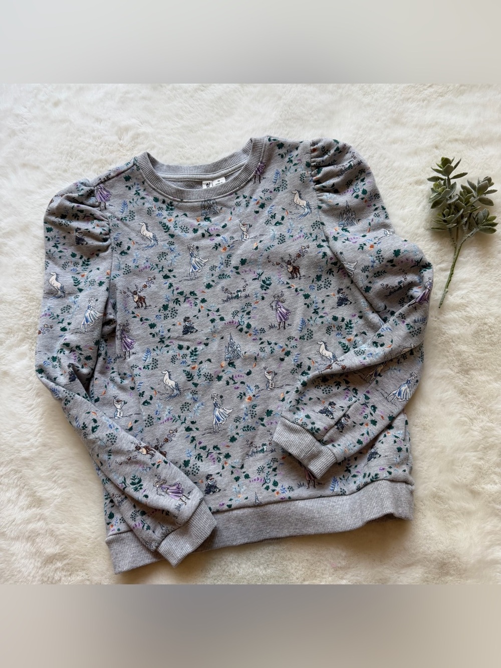 Janie & Jack x Disney | EUC - Frozen Toile Puff Sleeve sweatshirt- Size 12